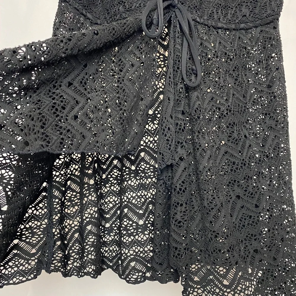 💙5/$15 INC International Concepts Womenʻs Black Crochet Lace Beach Cover Up M/L